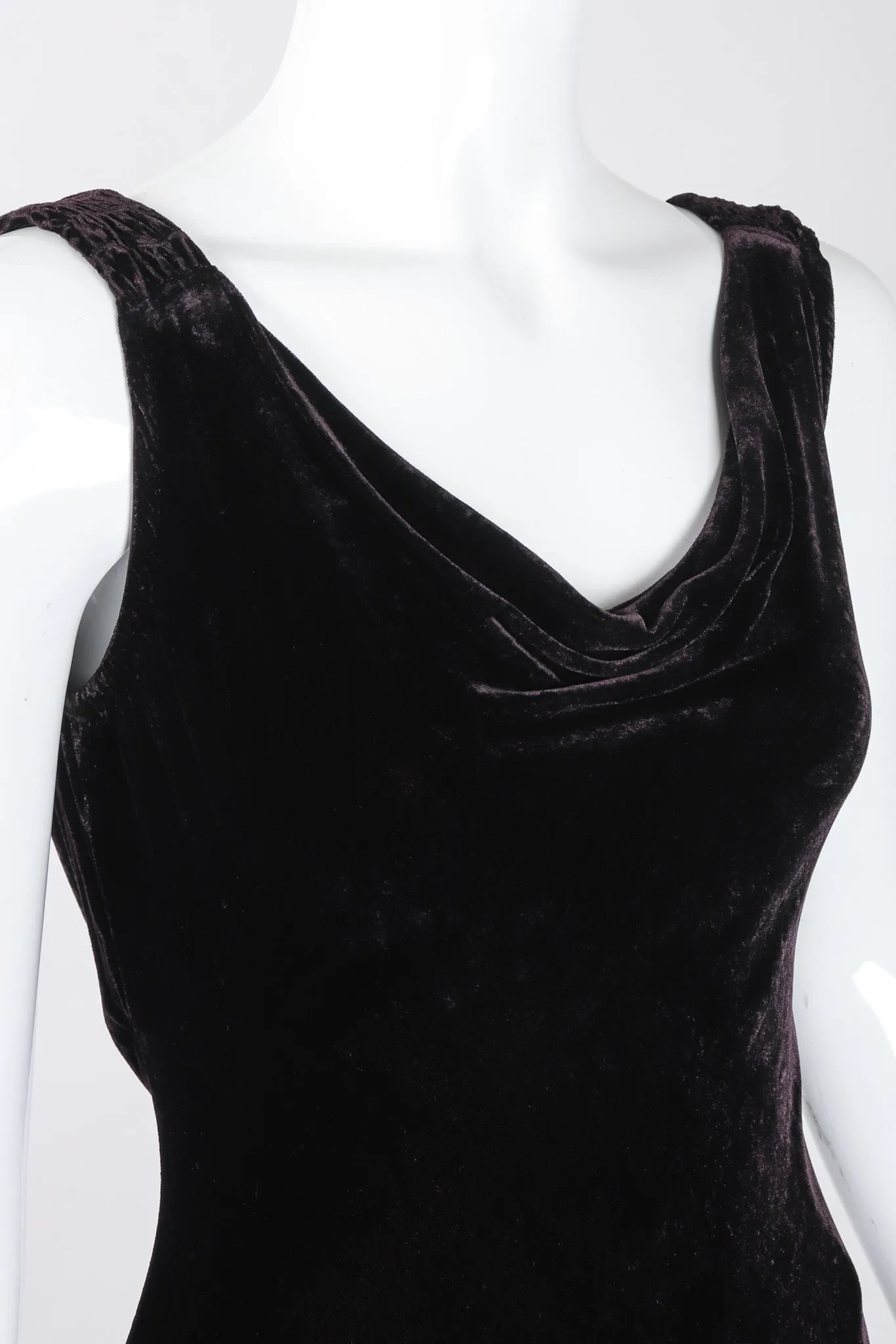 Bias Velvet Cowl Dress