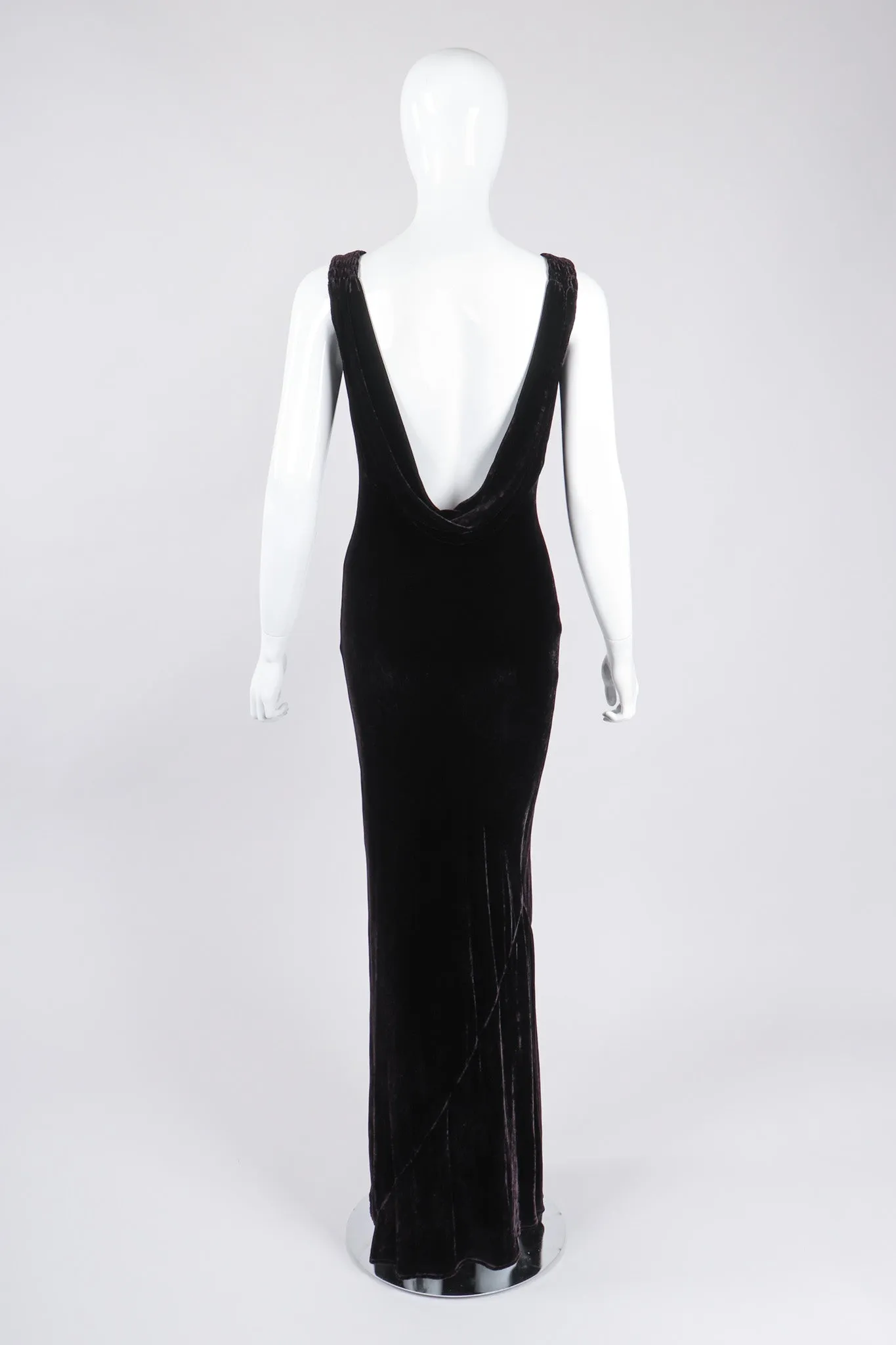Bias Velvet Cowl Dress