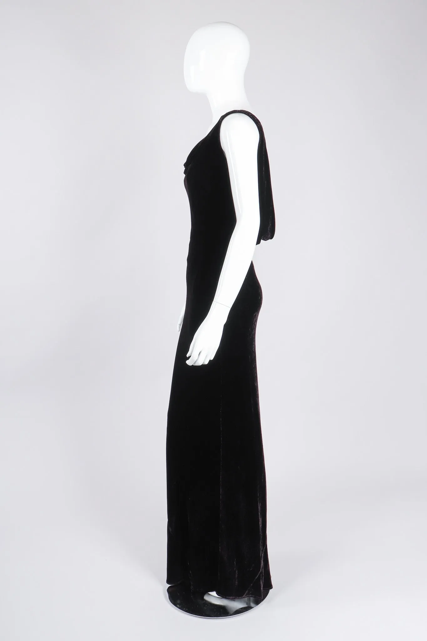 Bias Velvet Cowl Dress