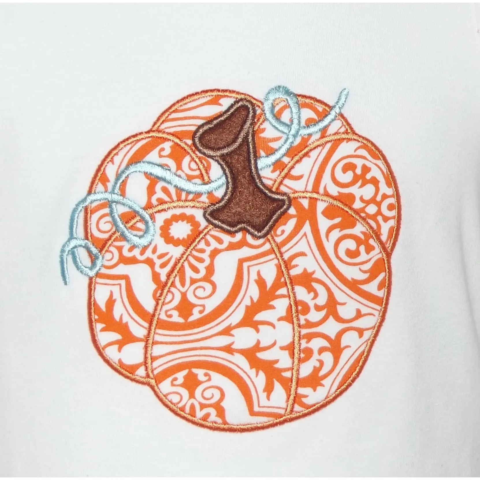 Big Girls Orange Pumpkin Autumn Floral Thanksgiving Tunic & Ruffle Pants Outfit