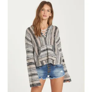 Billabong Women's Baja Beach 2 Classic hooded Poncho Sweater | Cream