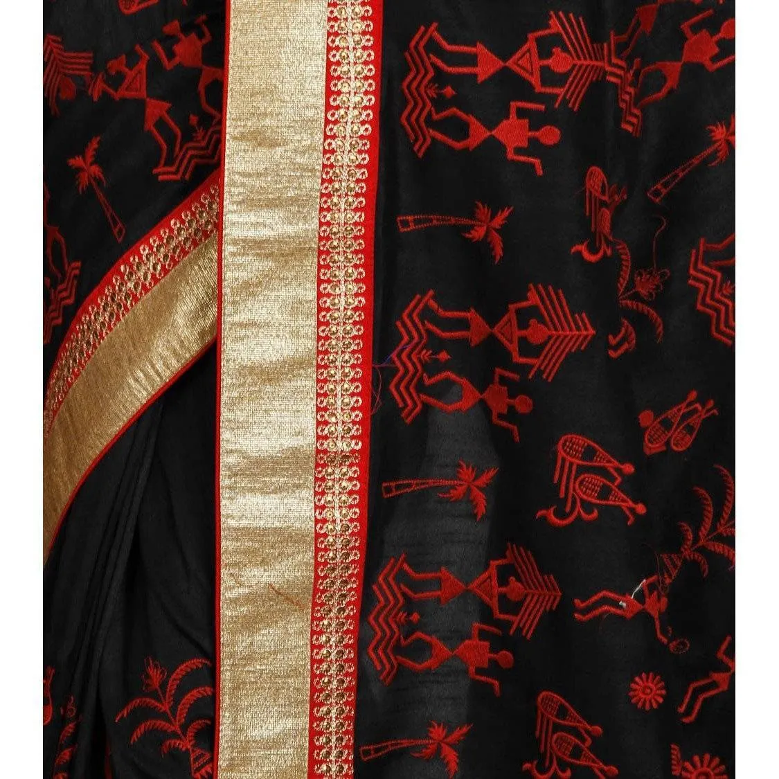 Black Bhagalpuri Silk Saree