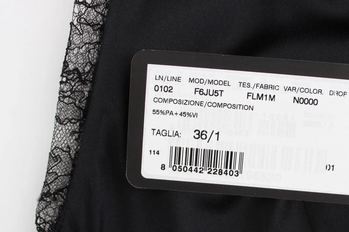 Black Floral Lace Sheath Maxi Dress