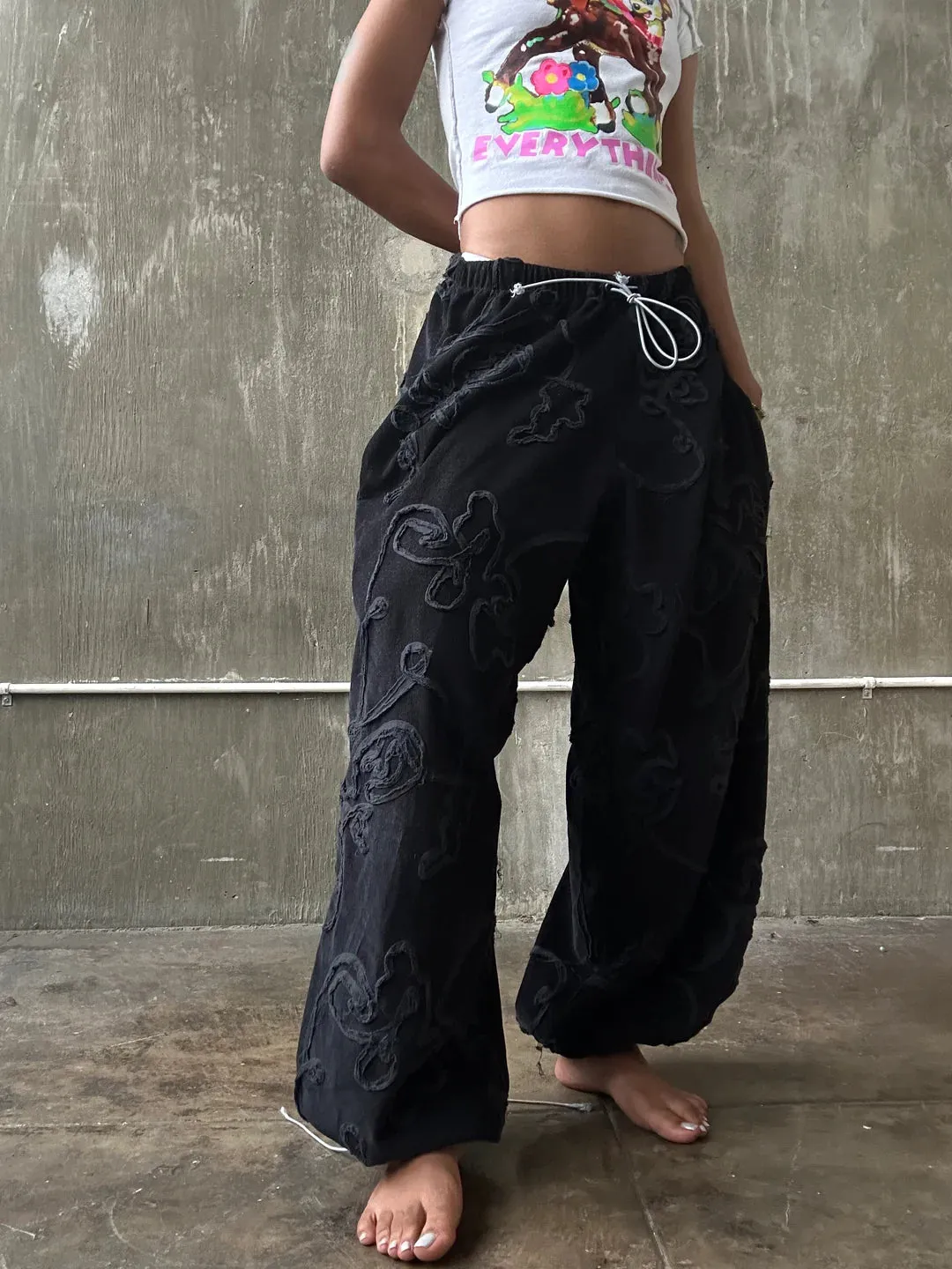 BLACK FLORDUROY PANTS by BusyBdy