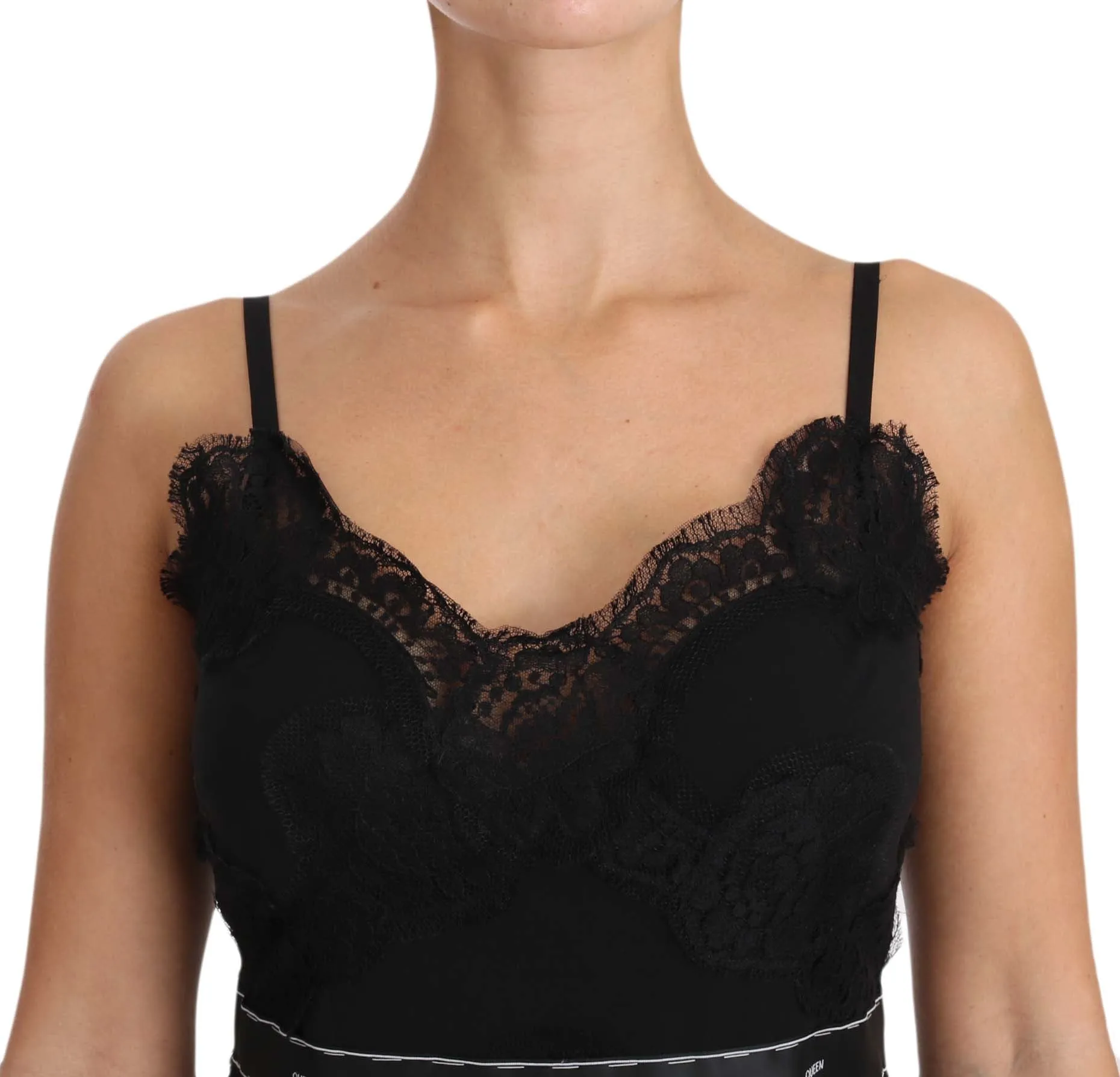 Black Lace Queen Silk Stretch Mini Dress