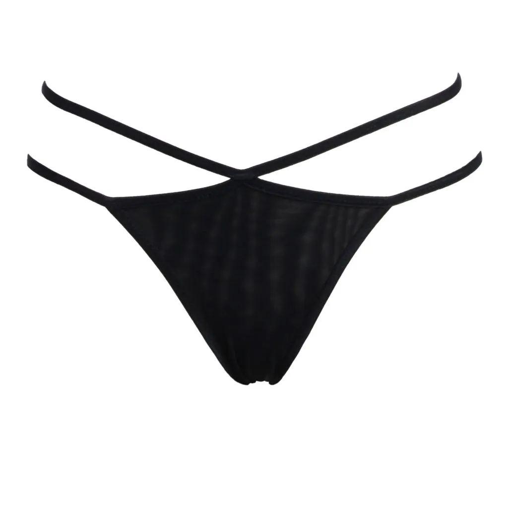Black Mesh Diamond Panties