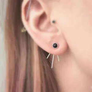 Black Onyx Trident Luxe Ear Jackets / Made to Order