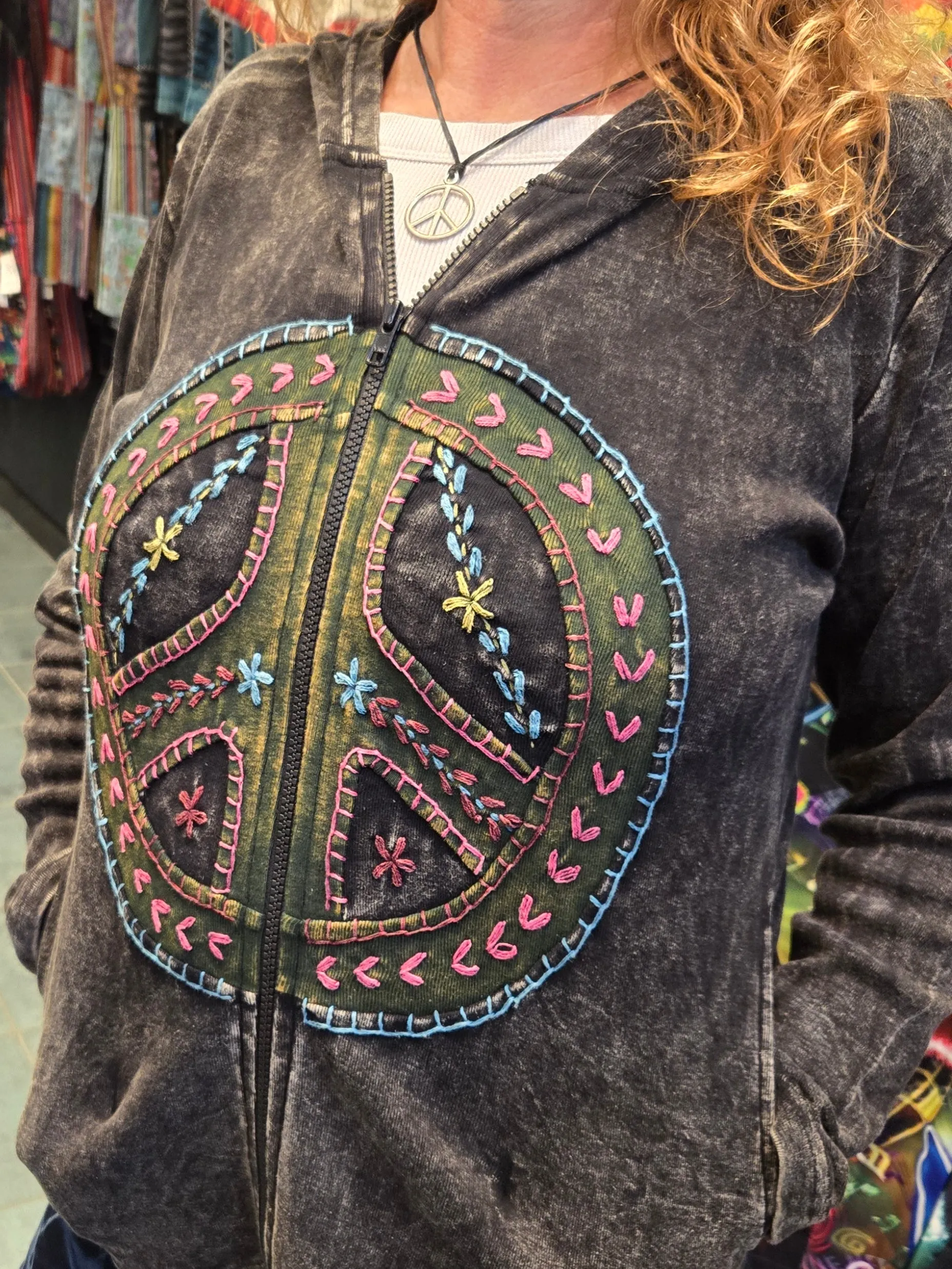 Black Peace Sign Jacket