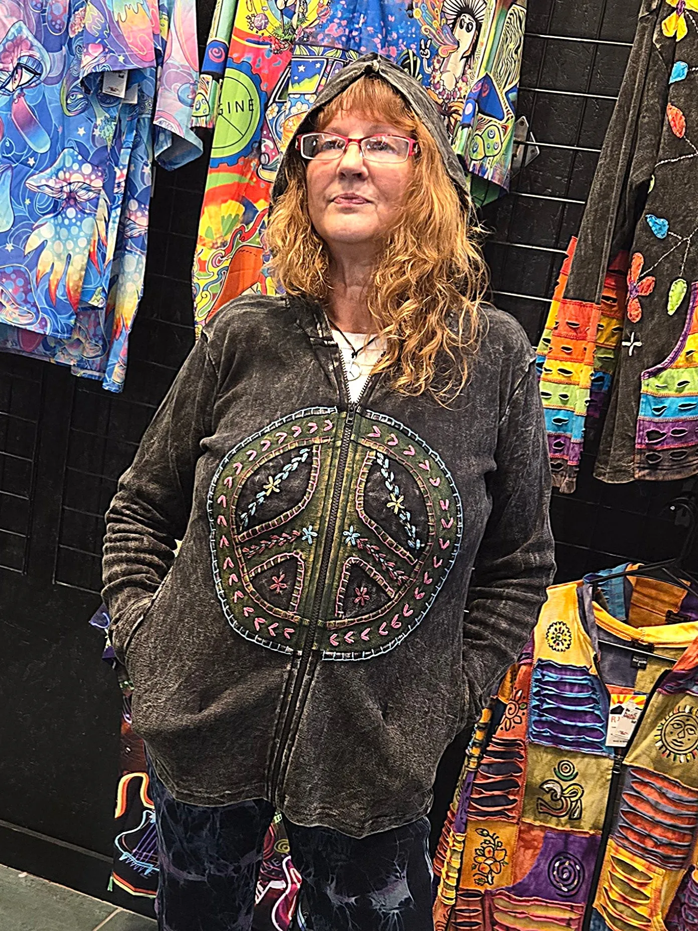 Black Peace Sign Jacket