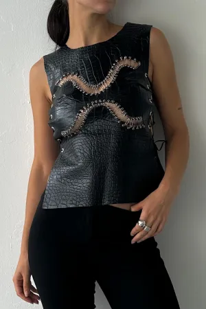 Black Reptile Effect Breastplate