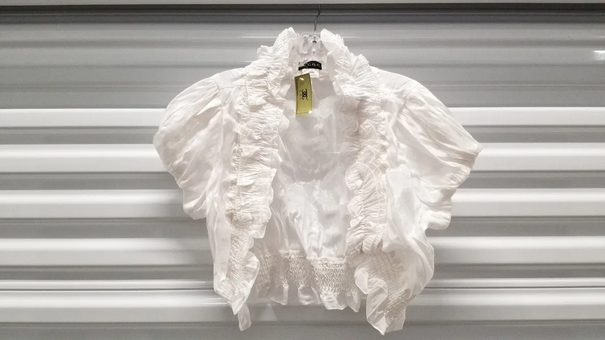 Black Ruffled Bolero Jacket Short Sleeve Ruffled Black Bolero Jacket