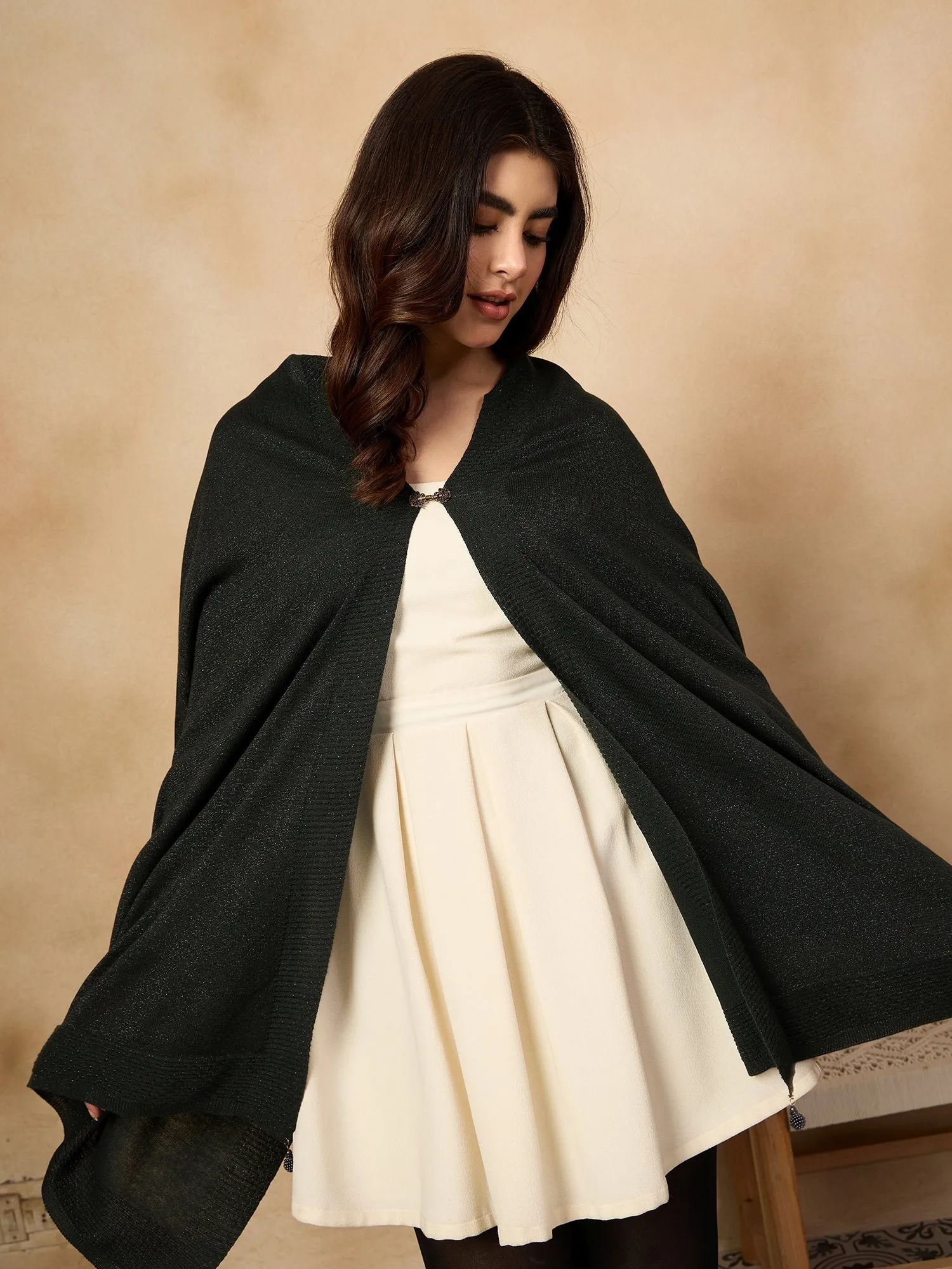 Black Shimmer Poncho