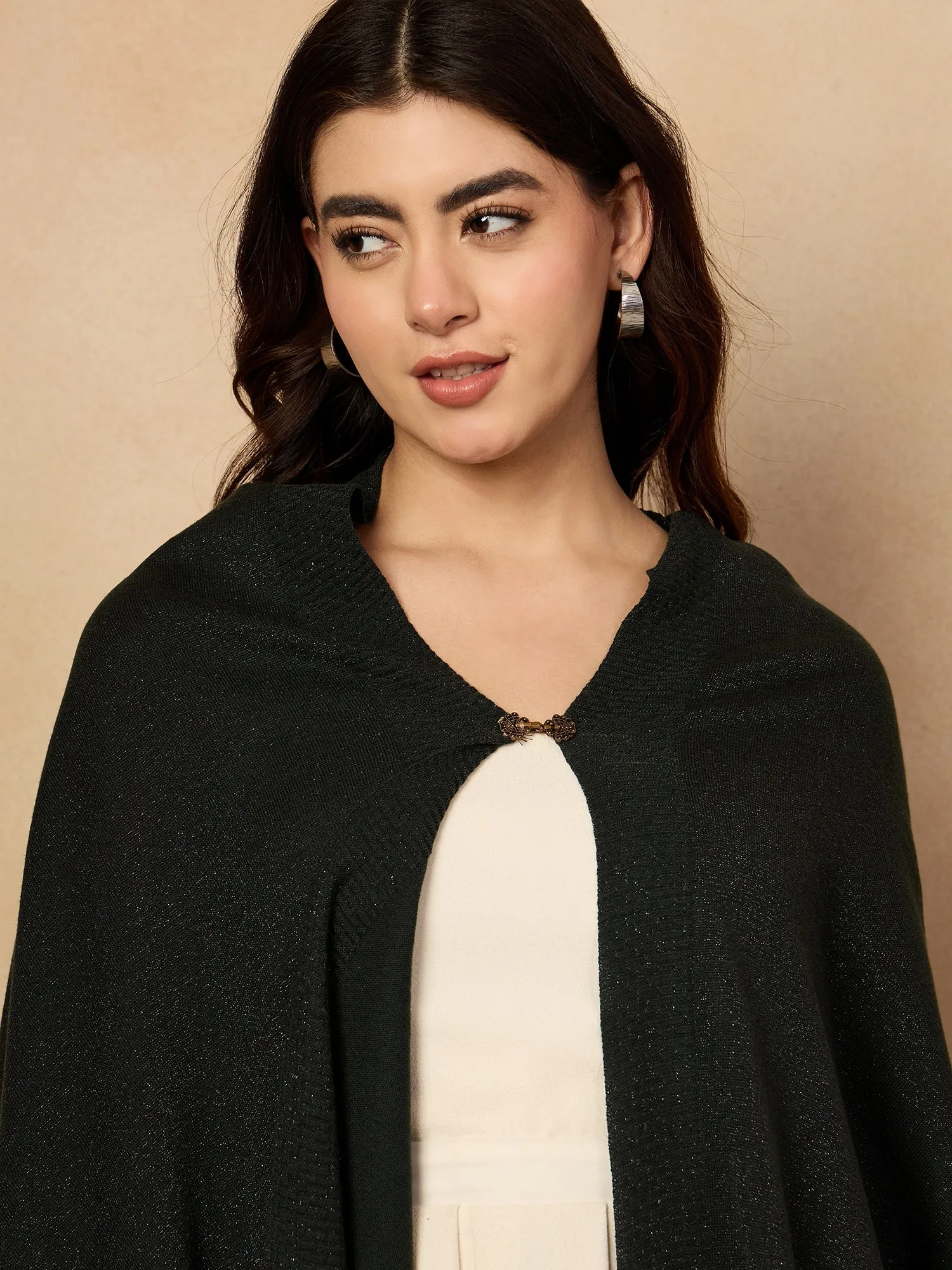 Black Shimmer Poncho