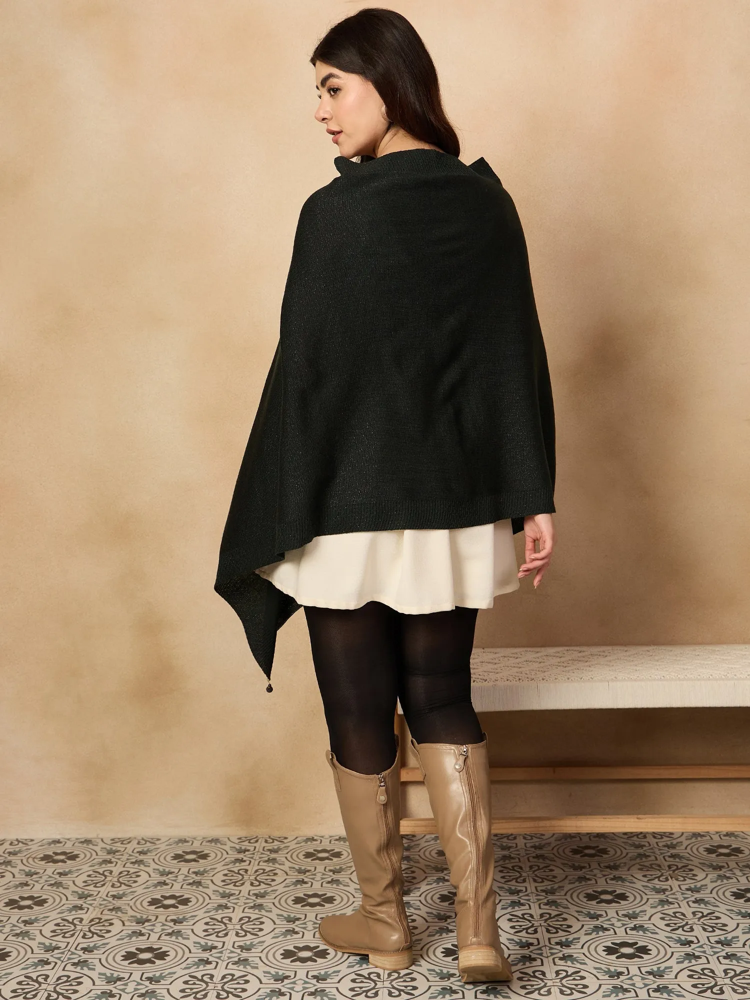 Black Shimmer Poncho