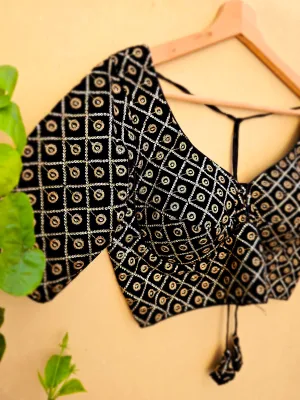 Black Velvet Sequin Blouse