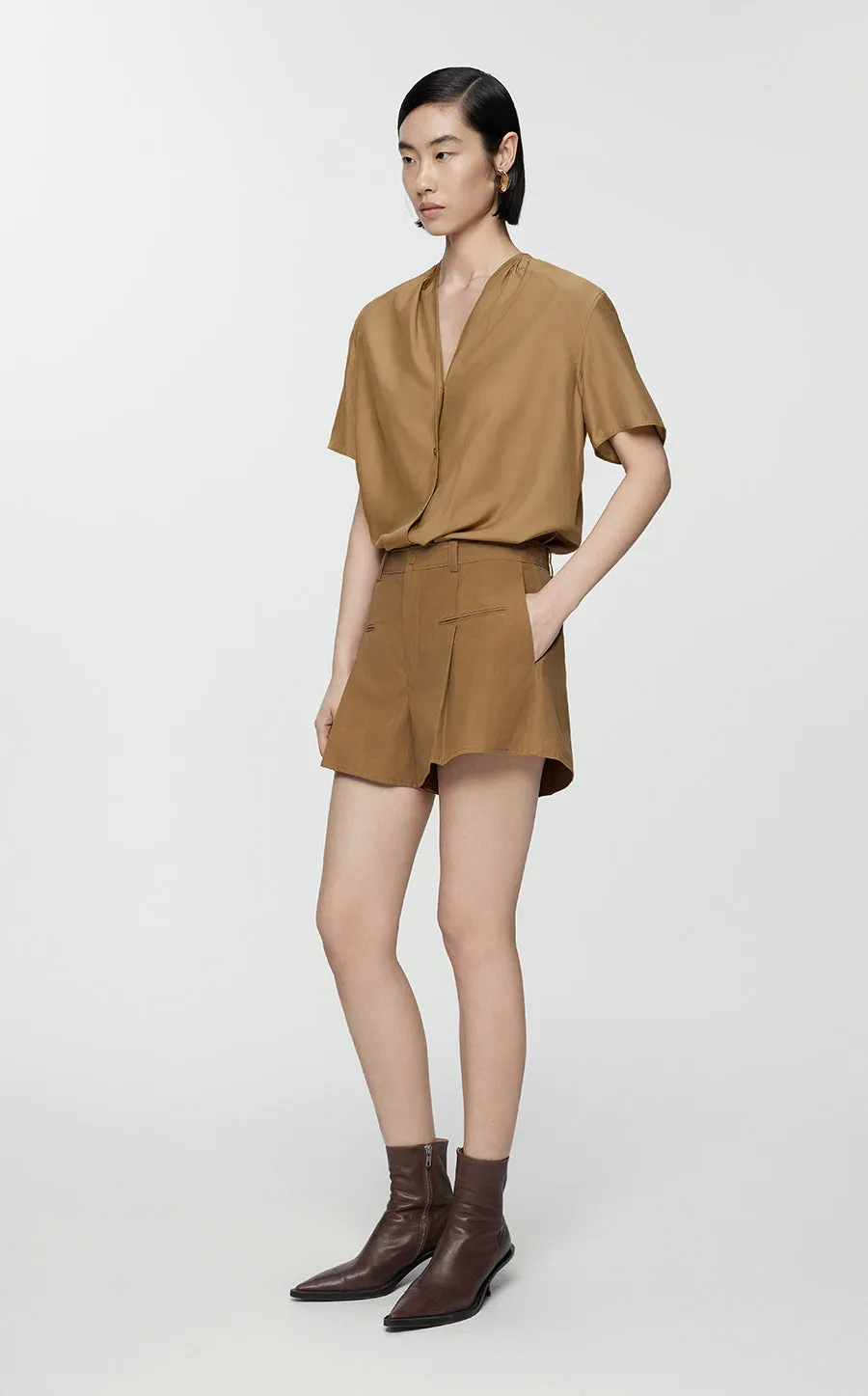 Blouse/JNBY V-neck Loose-fitting Short-sleeved Blouse