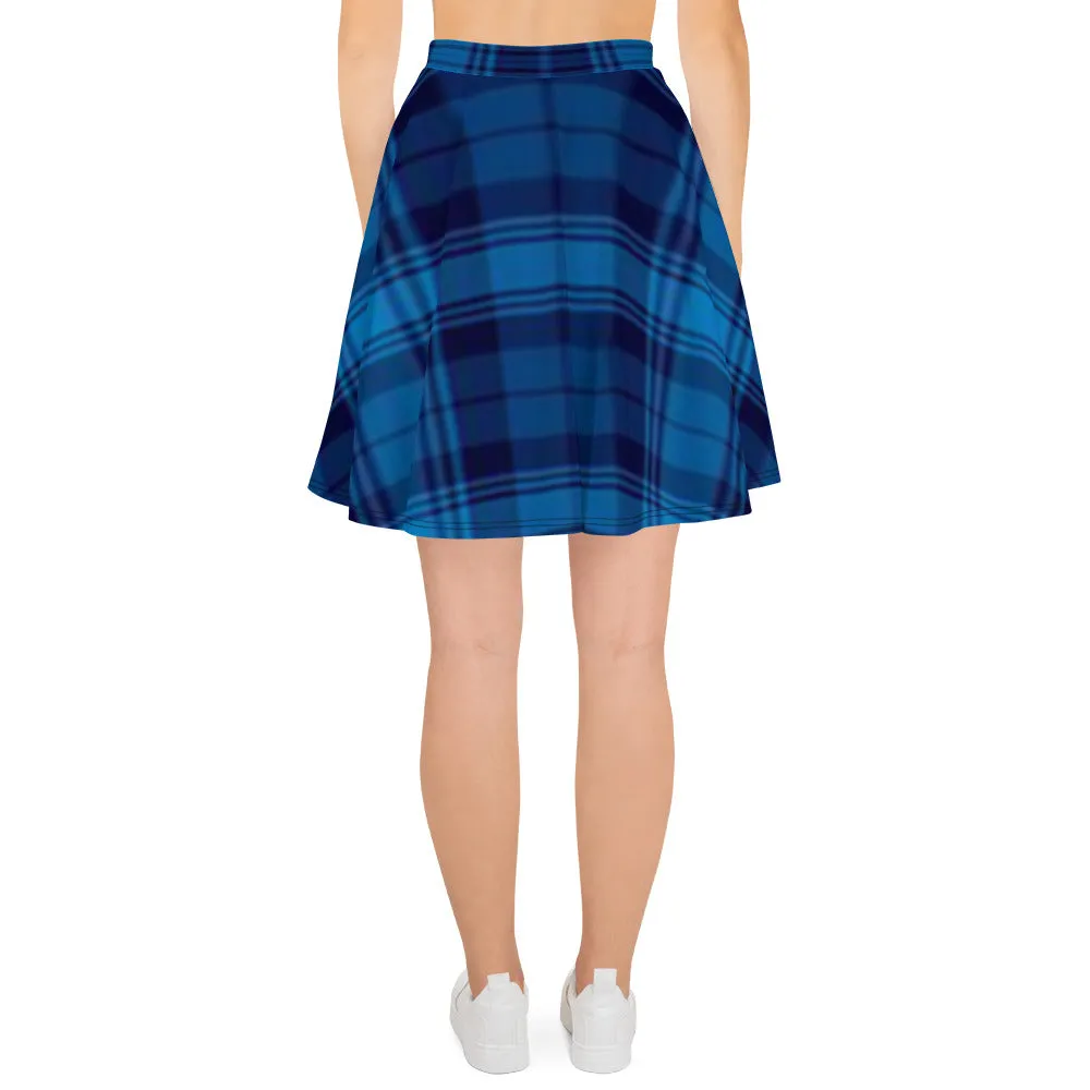 Blue Plaid Skater Skirt