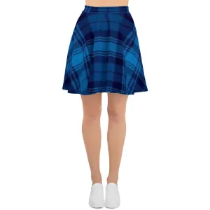 Blue Plaid Skater Skirt