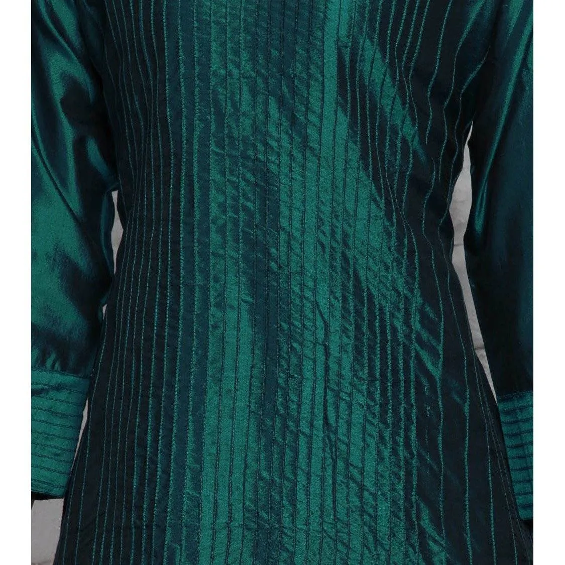 Blue Silk Kurta with Stitch Details