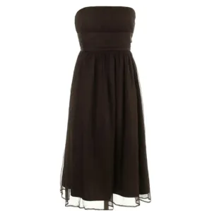 BOGO Silk J. Crew Chocolate Brown Dress Strapless Sheer Cocktail Party Event 0