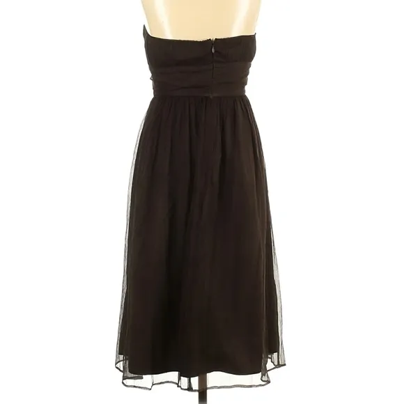 BOGO Silk J. Crew Chocolate Brown Dress Strapless Sheer Cocktail Party Event 0