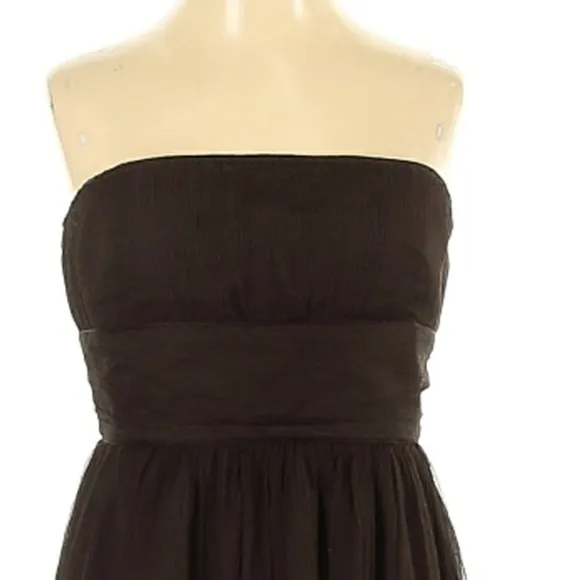 BOGO Silk J. Crew Chocolate Brown Dress Strapless Sheer Cocktail Party Event 0