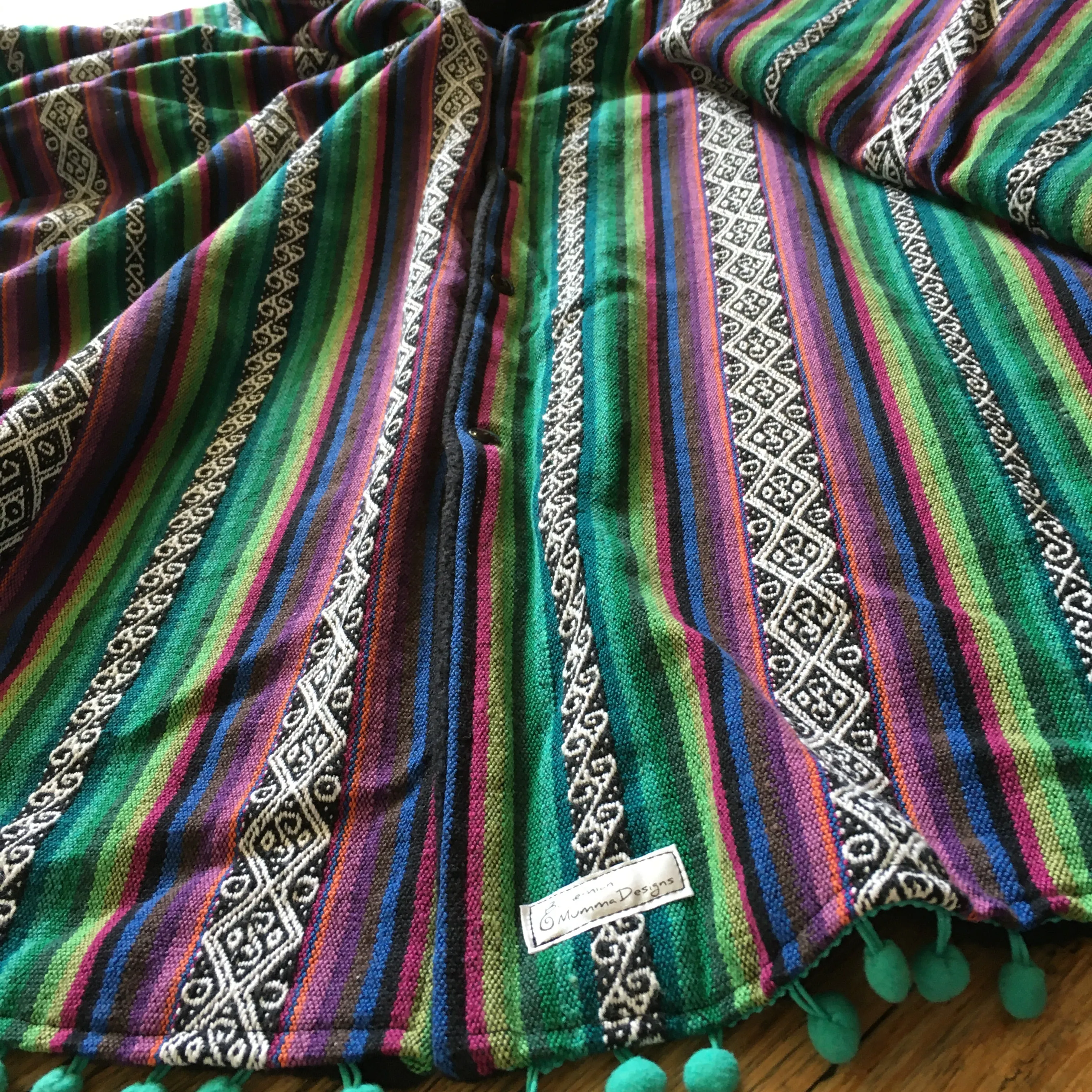 Boho Poncho - Aztec Green