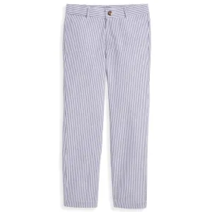 Boy's Suiting Pant -- Navy Seersucker Stripe