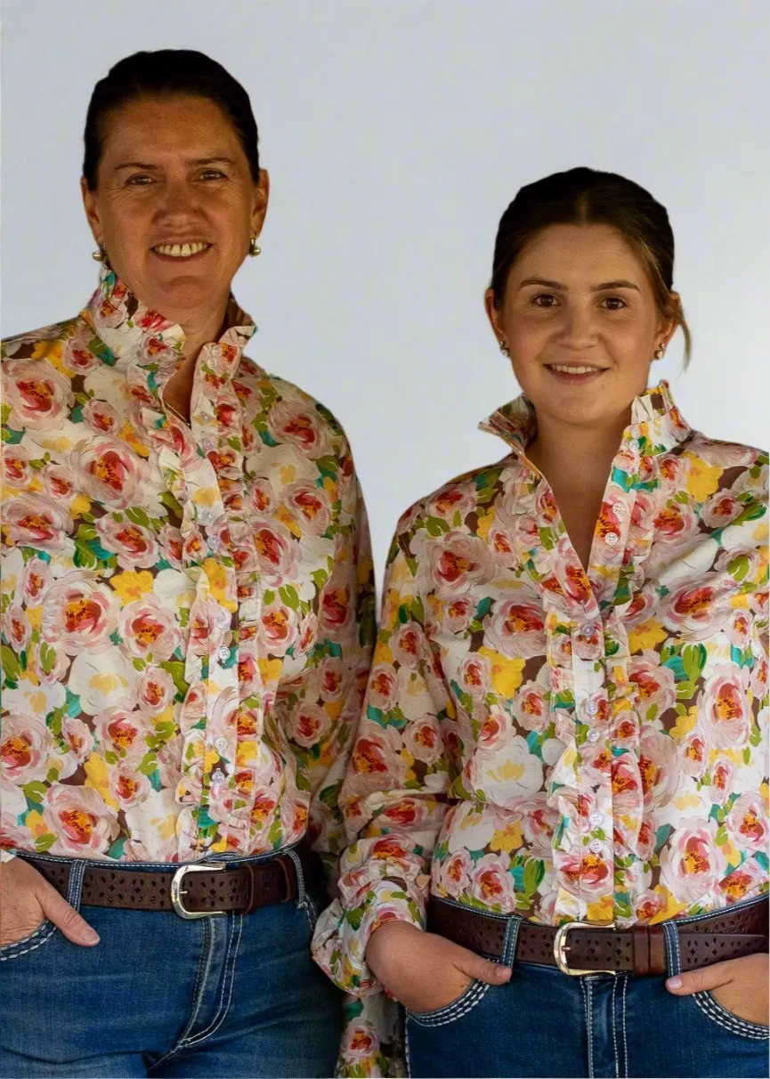 Brittany - Long Sleeve Collared Shirt WITH Ruffles