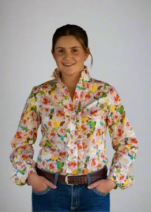 Brittany - Long Sleeve Collared Shirt WITH Ruffles