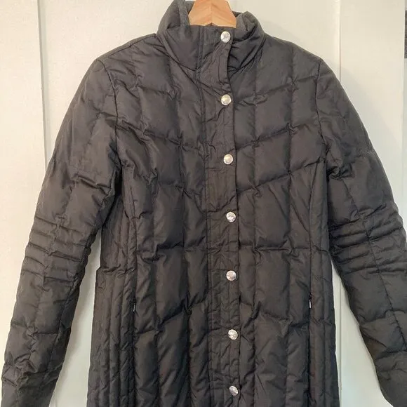 Brooks Brothers 346 Down Puffer Jacket Black Quilted Women's Size 2