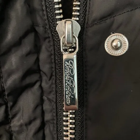 Brooks Brothers 346 Down Puffer Jacket Black Quilted Women's Size 2