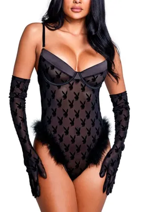 Bunny Noir Teddy In Black - Playboy