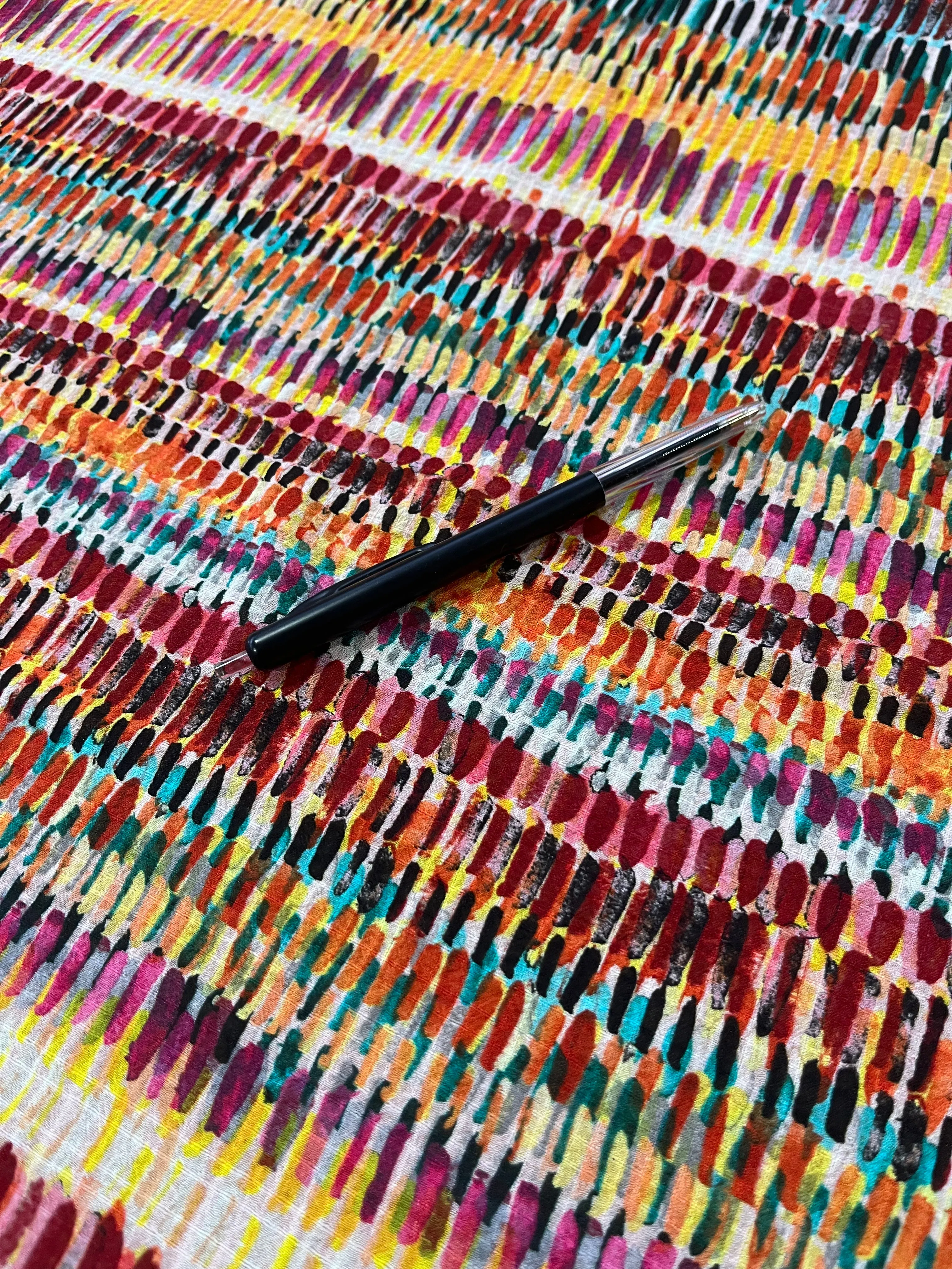 C02 ISABELLE 002 Seersucker ethnical stripes print