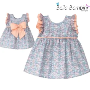 Calamaro Peach and Grey Dress