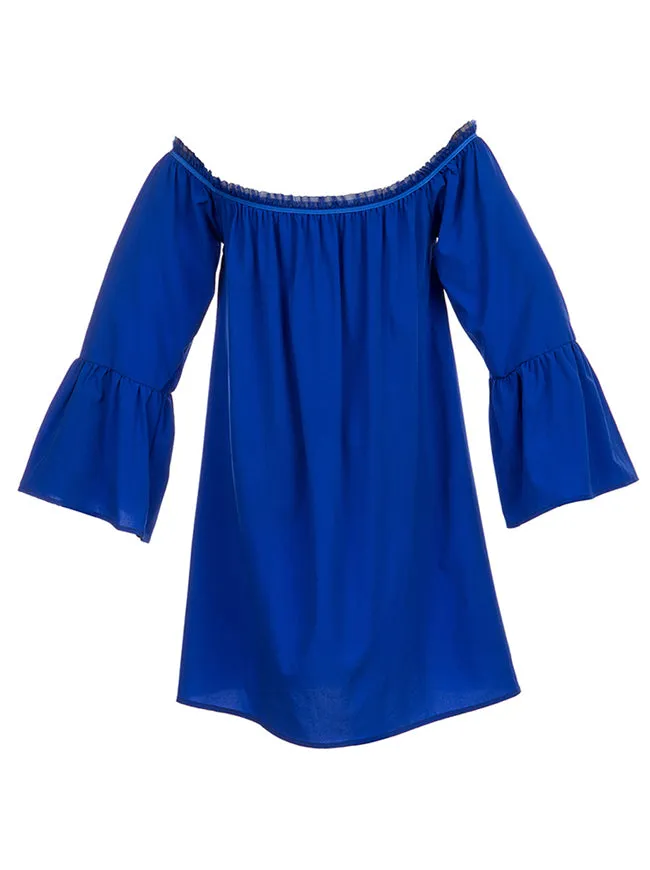 Casual Ruffled Off Shoulder Long Sleeve Blouse Top Mini Dress
