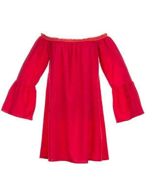 Casual Ruffled Off Shoulder Long Sleeve Blouse Top Mini Dress