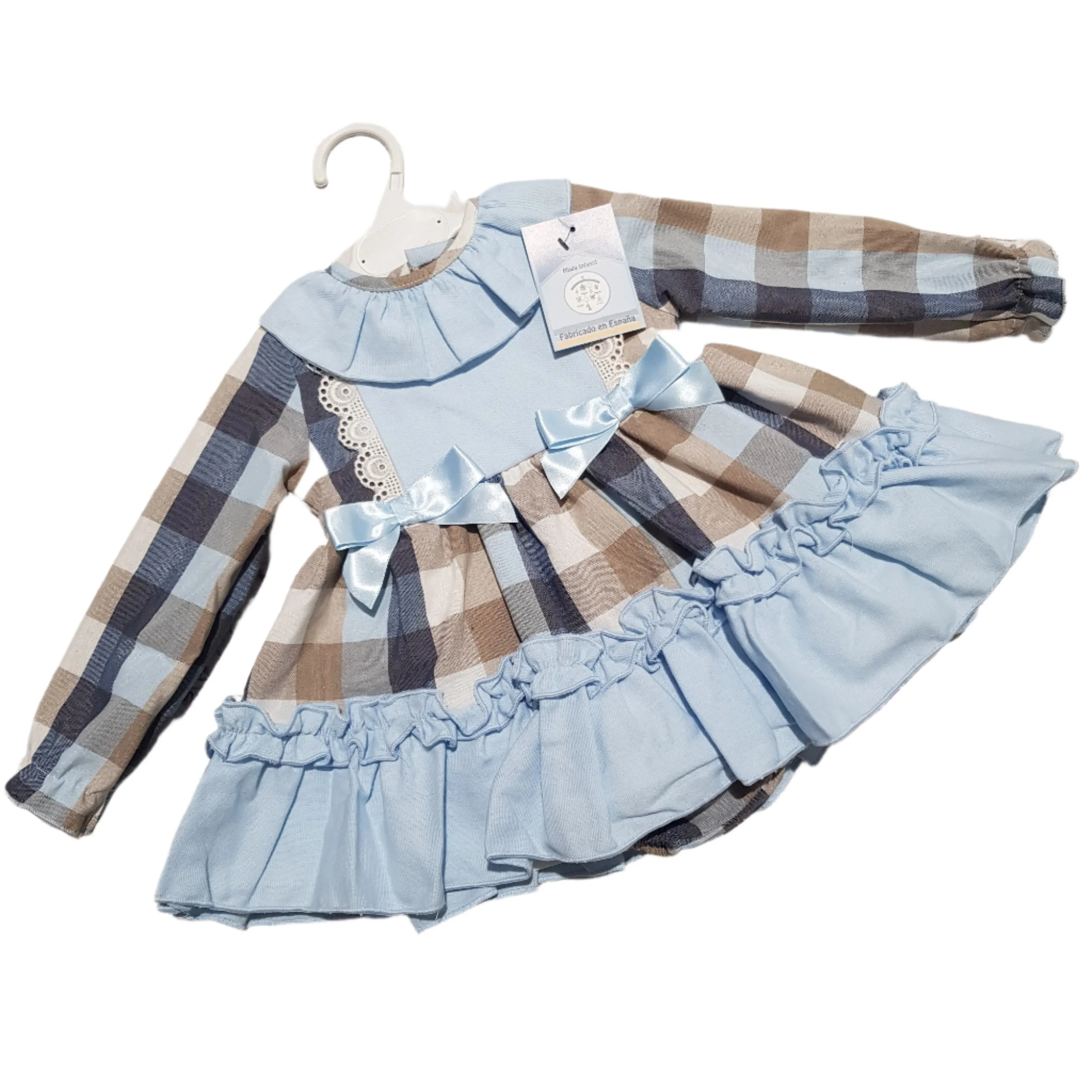 Ceyber Baby Girls Blue Check Dress