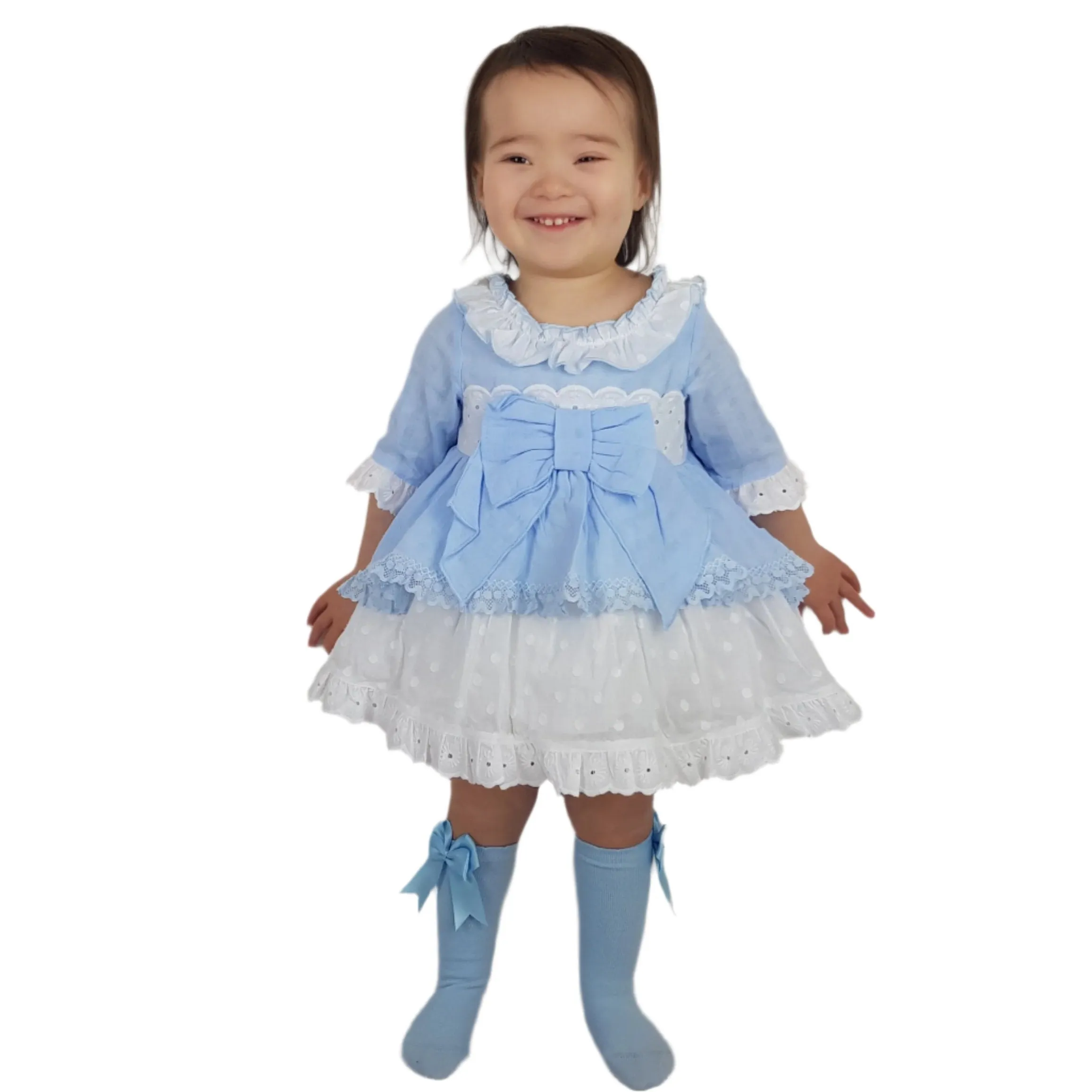 Ceyber Baby Girls Blue Puffball Style Dress 3M-36M