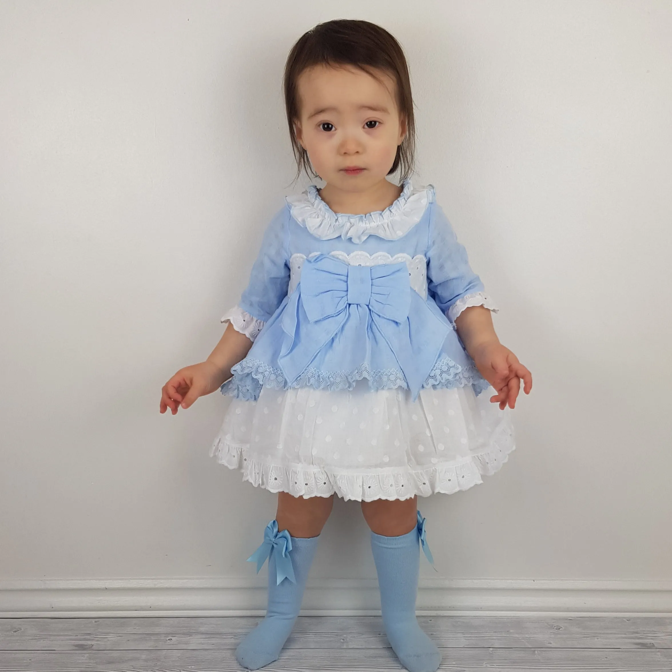 Ceyber Baby Girls Blue Puffball Style Dress 3M-36M