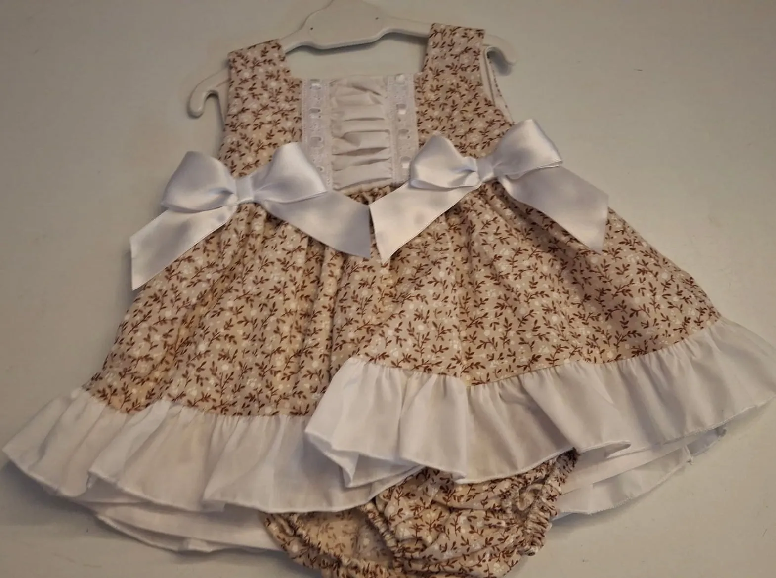 Ceyber Baby Girls Brown Floral Dress