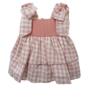 Ceyber Baby Girls Dusky Bow Shoulder Check Dress