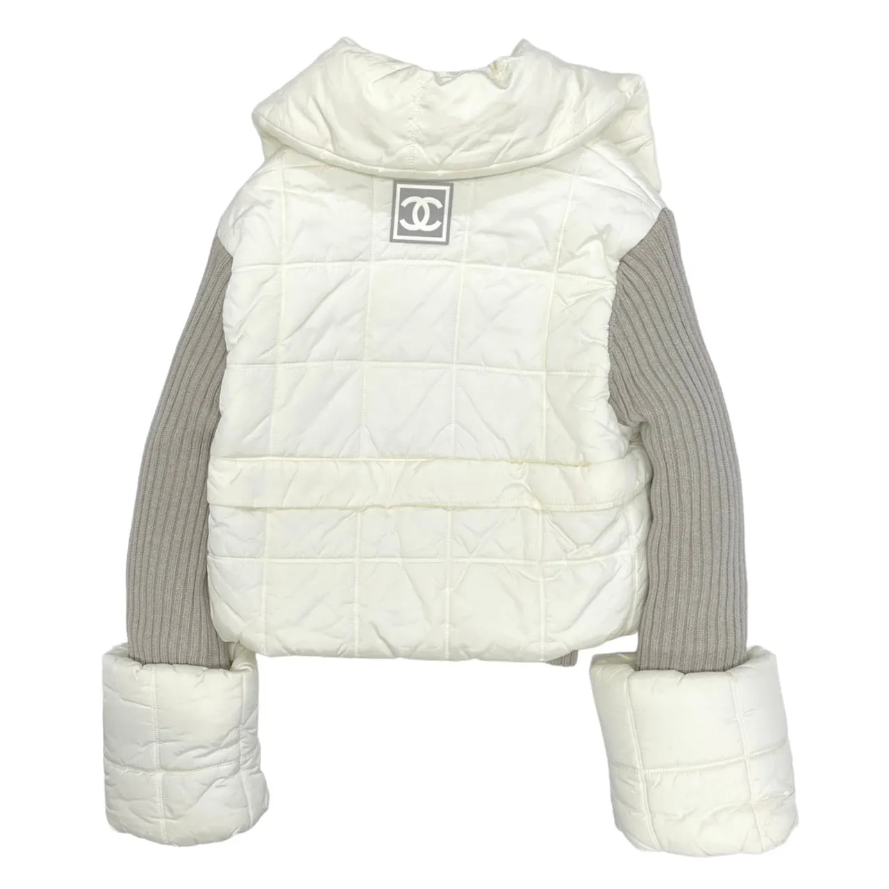 Chanel White Quilted Puffer Jacket