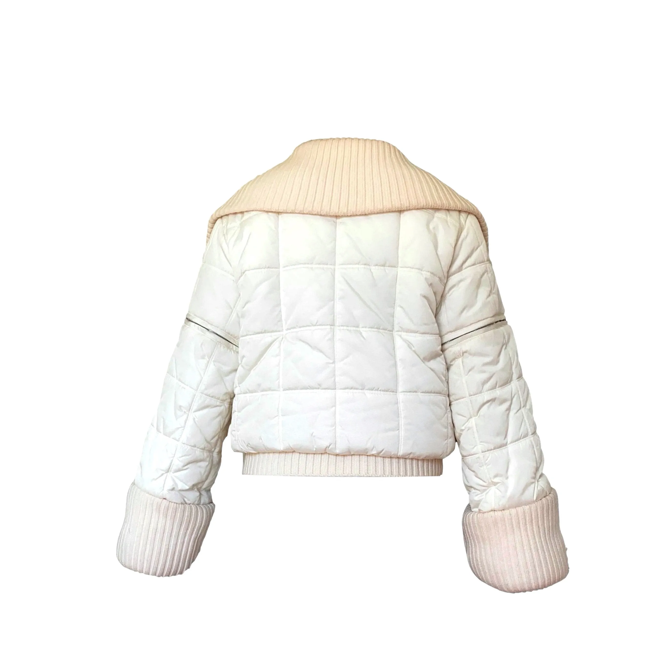Chanel White Quilted Puffer Jacket