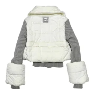Chanel White Quilted Puffer Jacket