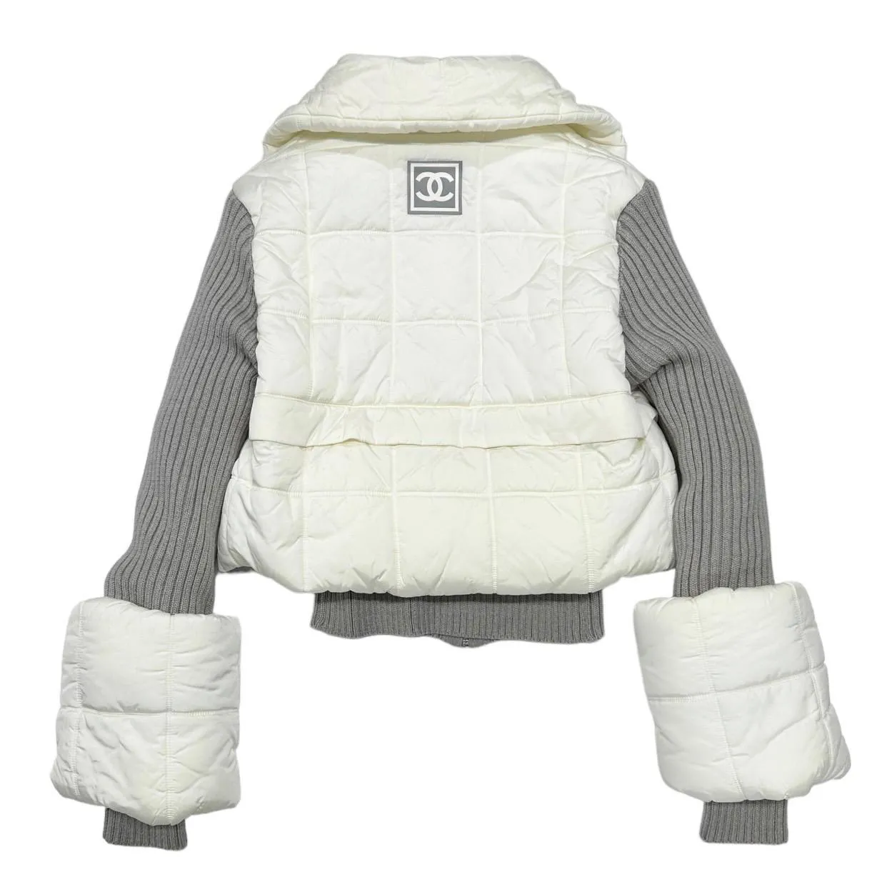 Chanel White Quilted Puffer Jacket