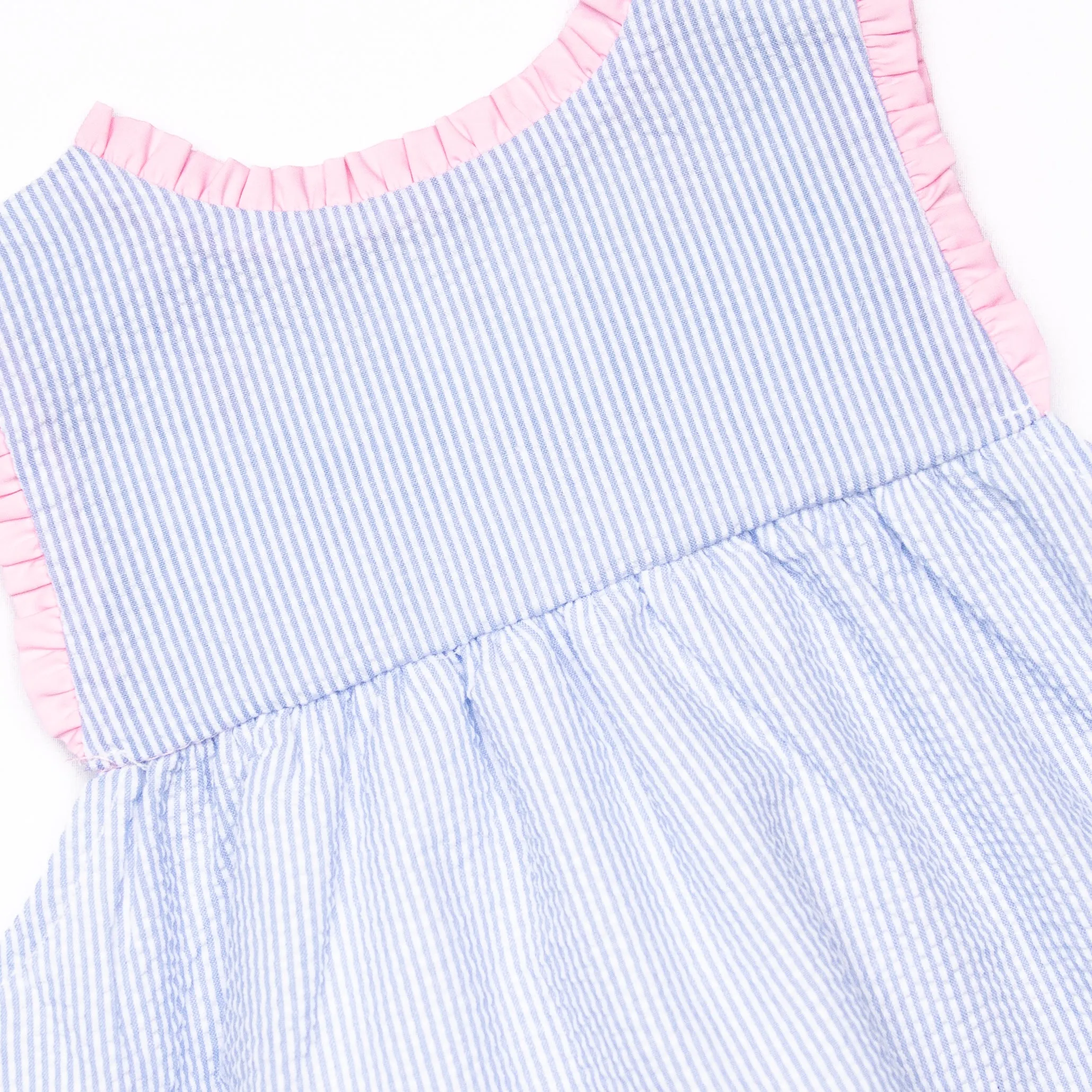 Charlotte Dress, Blue Seersucker
