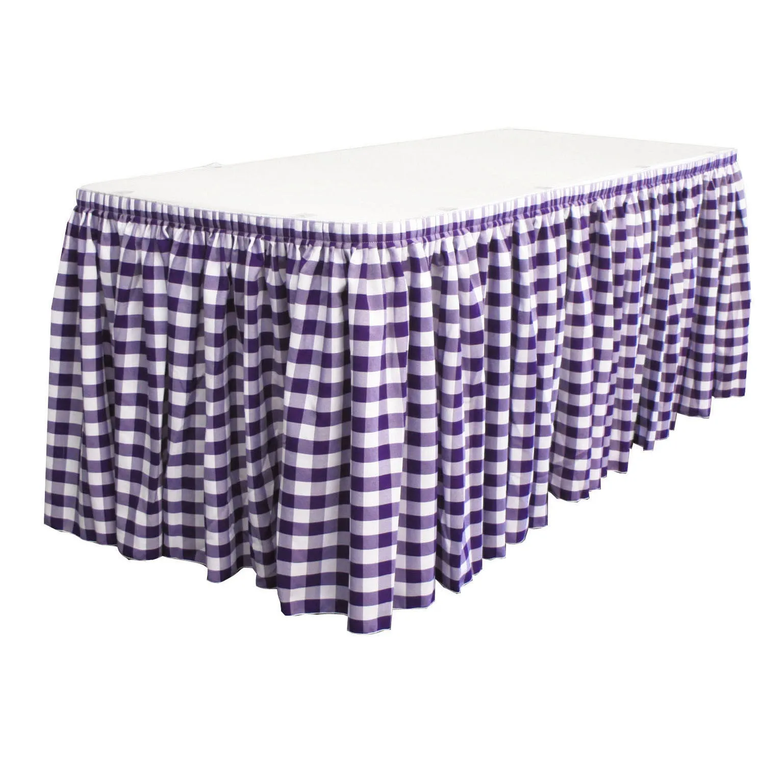 Checkered Table Skirt 17-Foot by 29-Inch Long with 10 L-Clips