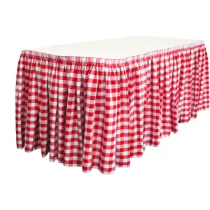 Checkered Table Skirt 17-Foot by 29-Inch Long with 10 L-Clips