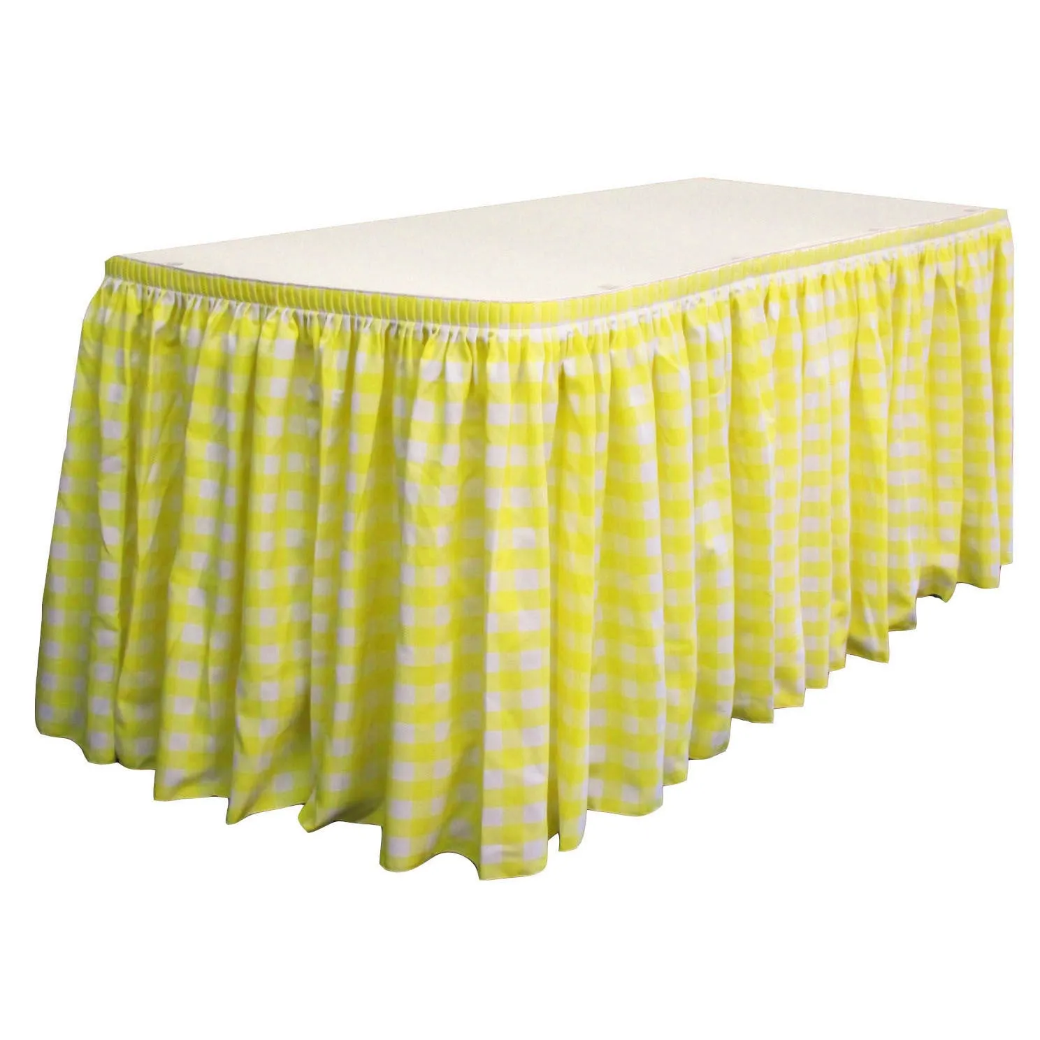 Checkered Table Skirt 17-Foot by 29-Inch Long with 10 L-Clips